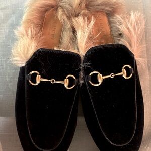 Authentic Gucci Velvet Slipper, Black / Nero, EU 38